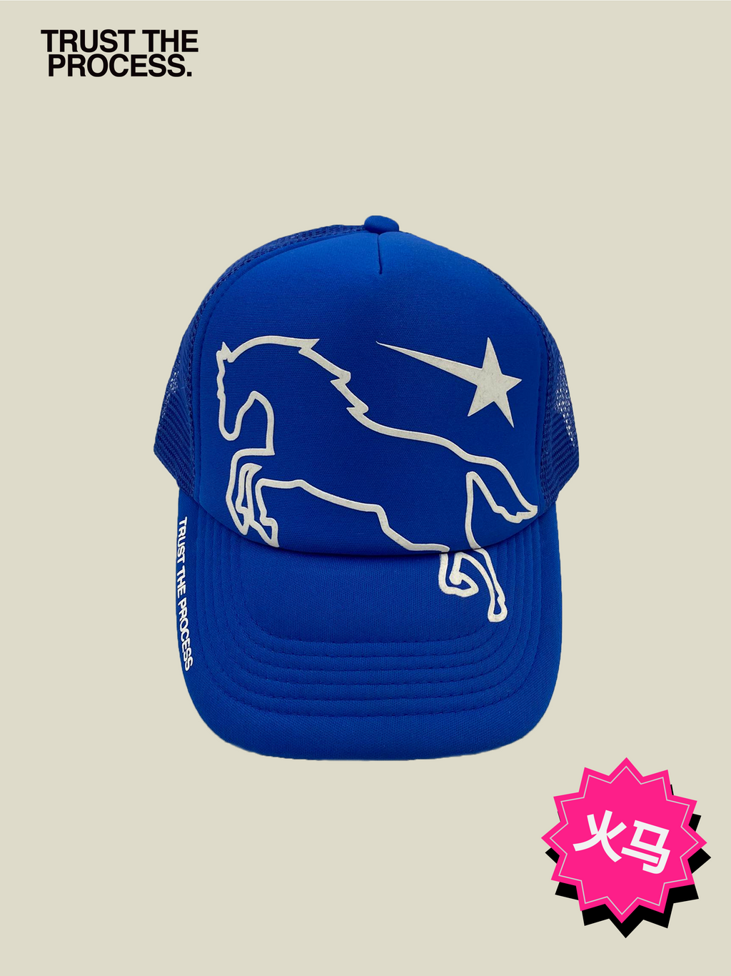 Winning Horse 赤马年 Trucker Hat Electric Blue